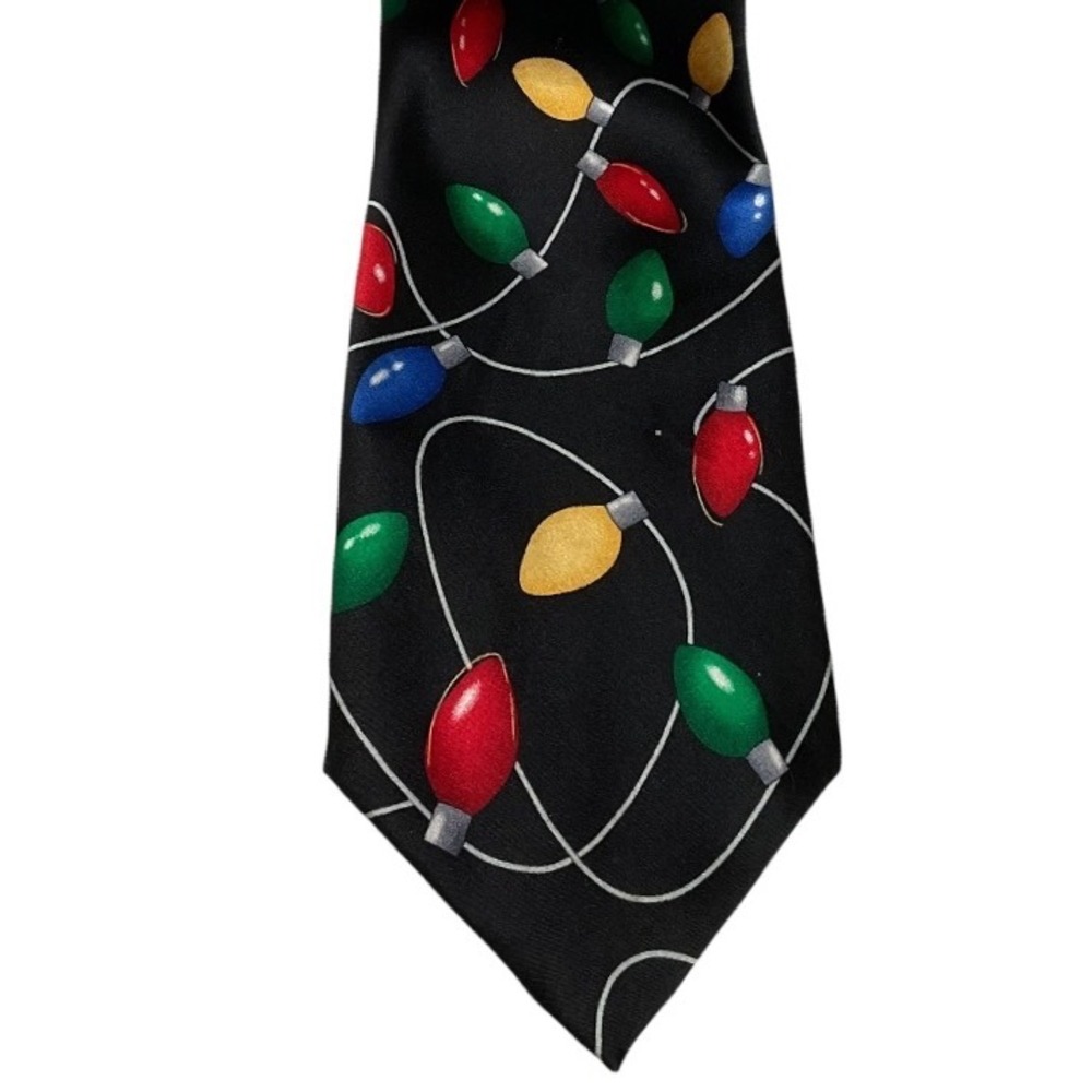 Holidays Men's Colorful String Light Novelty Tie Festive Christmas Party Gift OS